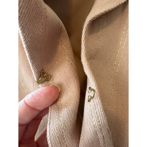 L’Agence Inez Cropped Linen Blend Blazer Pink Gold Shimmer Size 2 NWT - Picture 9 of 13